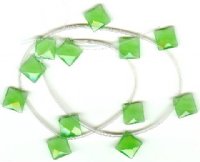 1 12x12mm Chrysophase Faceted Square Drop